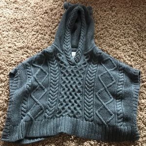 Baby Gap Grey Sweater Poncho with Hood